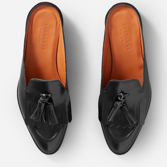 EVERLANE The Modern Tassel Loafer Mule in Black Italian Leather Slip On 8.5 NEW - Picture 14 of 15